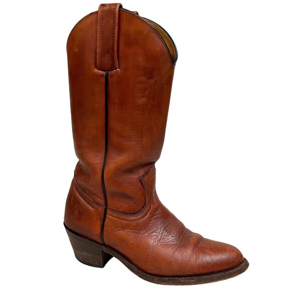 Frye Other - VTG Frye 2356 Vintage Western Cowboy Boots Cognac Brown Made in USA Mens 8.5 D